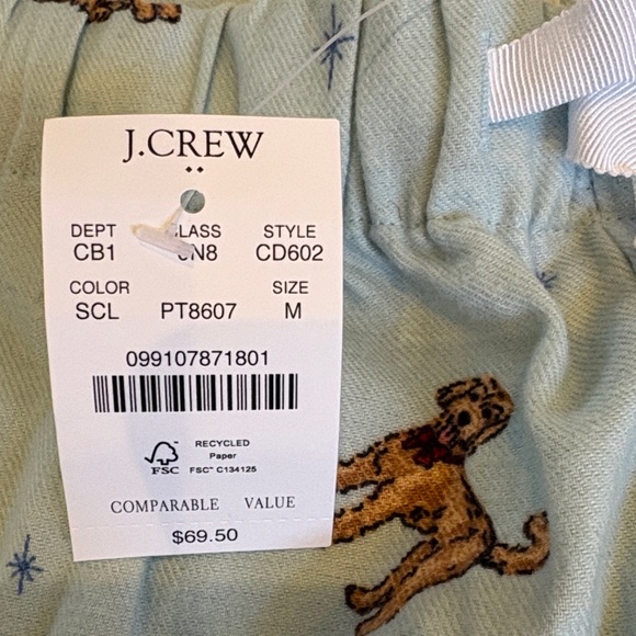 J. Crew Light Blue Pajama Labradoodle Pants - Picture 4 of 5